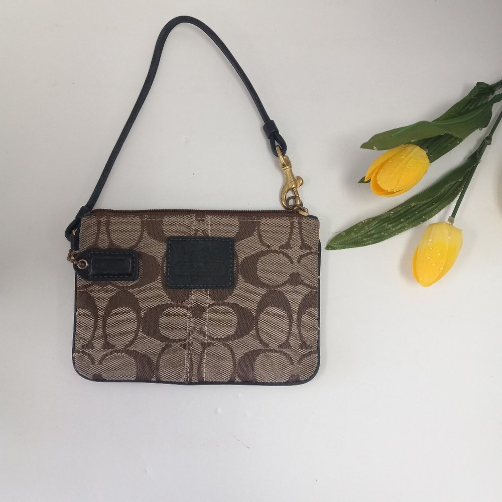 Coach Tan Op Art Wristlet